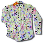 View Item Chenaski Ltd Edition Retro 60's 70's Artwork Print Long Sleeve Shirt Pale Green